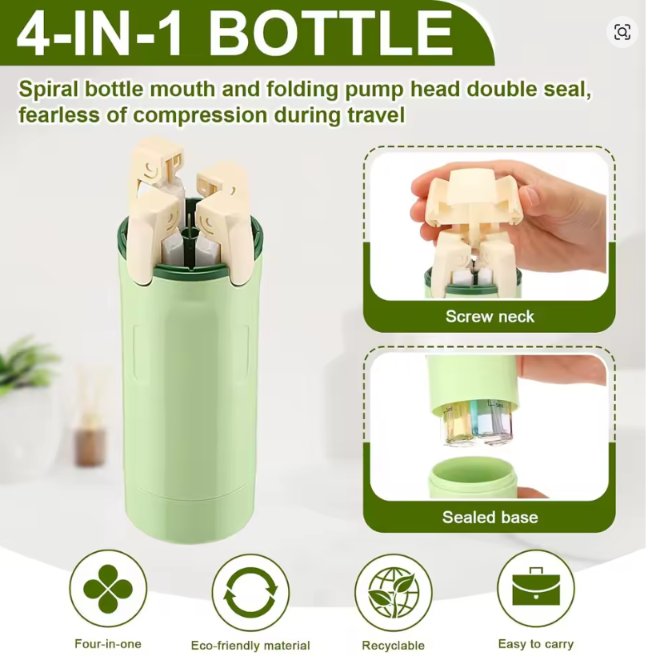 Dispensador Portátil 4 en 1 Sin Fugas, Ligero